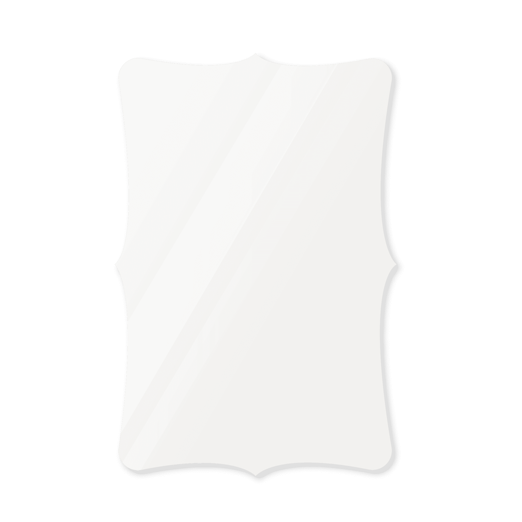 Фигурное зеркало 700×1000 мм осветленное с еврокромкой и креплением на клей