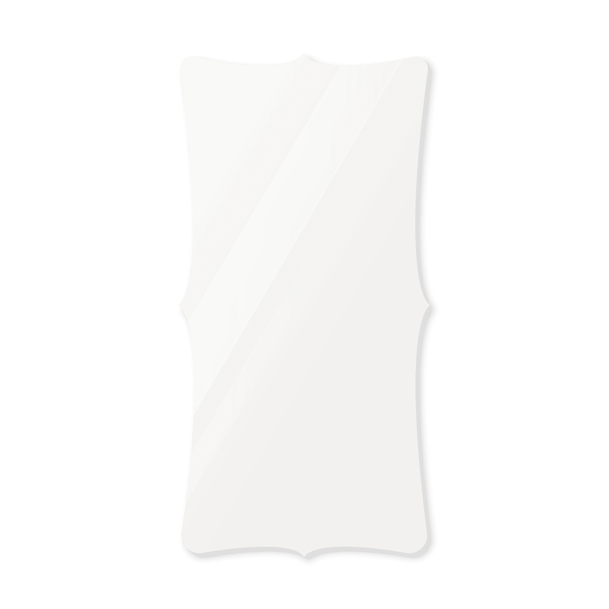 Фигурное зеркало 500×1000 мм осветленное с еврокромкой и креплением на клей