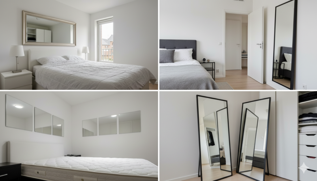 Неправильное размещение зеркал в спальне